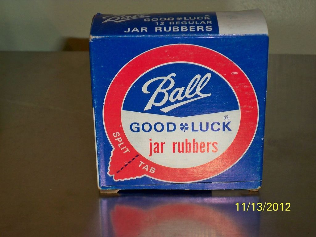 FULL BOX OF 12 VINTAGE BALL MASON CANNING JAR RUBBERS SEALS GOOD LUCK