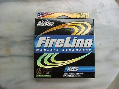 New Berkley Fireline 65lb, (17lb Dia) Green Smoke, 125 Yard Spool