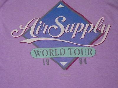 vintage 80s AIR SUPPLY World Tour 1984 T shirt/tshirt rare Concert