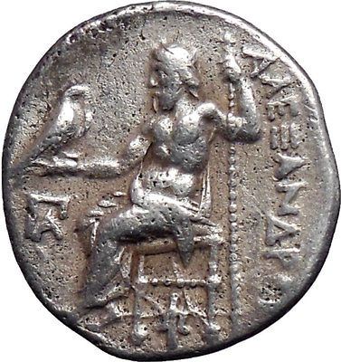 ALEXANDER III the GREAT as HERCULES 323BC Ancient Silver Greek Coin