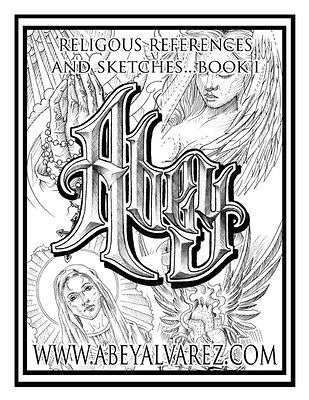 Religious & References & Sketches Tattoo Flash Book by Abey Alvarez