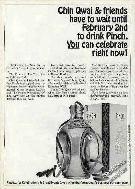 1964 Pinch Scotch for Celebrations & Great Events Ad