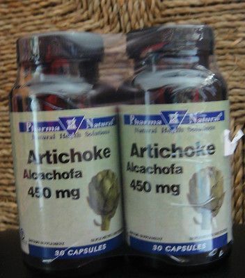 ARTICHOKE 450 MG ALCACHOFA 30 CAPSx 2 BOTTLES