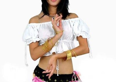 Halloween Gypsy Crop Top Blouse Dancewear Beachwear Costume   Size SM