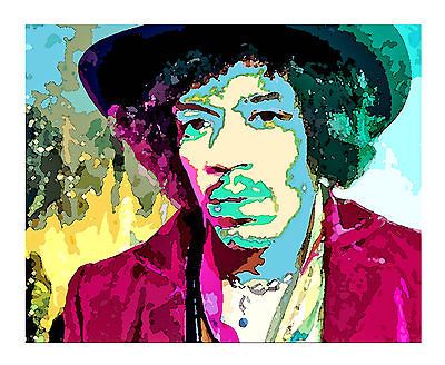 JIMMY HENDRIX ROCK GUITAR LEGEND RETRO POP ART ON GICLEE CANVAS LARGE