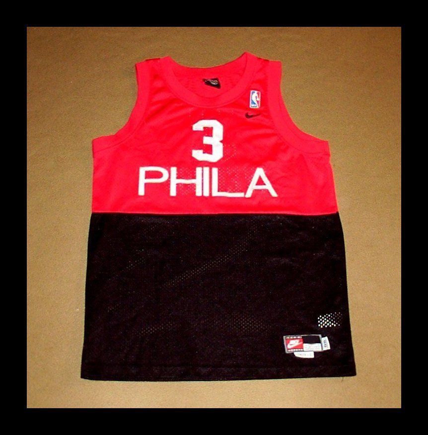 Philadelphia 76ers JERSEY Allen Iverson BASKETBALL Sewn NIKE Youth