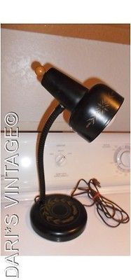 VTG 60S TOLEWARE TOLE GOOSENECK TABLE DESK DRAFTING LAMP LIGHT MID