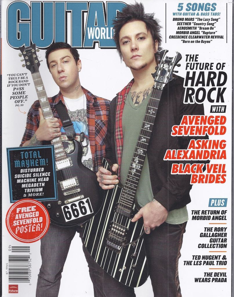 GUITAR WORLD MAGAZINE FUTURE OF HARD ROCK AVENGED SEVENFOLD BLACK VEIL