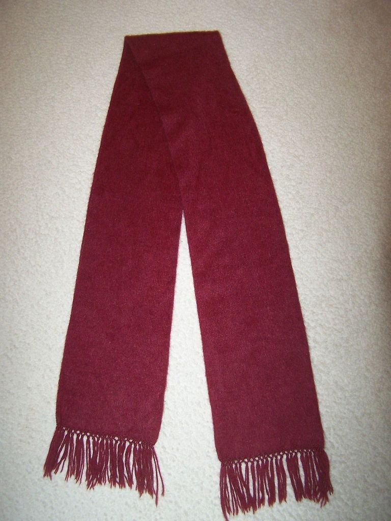 LOS ANDES SCARF MENS MAROON BURGUNDY 100% ALPACA HANDIC RAFTS BOX