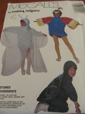 COSTUME SEWING PATTERN SIZE 2 ANDREA SCHEEWE TURTLE FLOWER BUTTERFLY