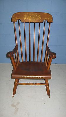 TELL CITY Chair Co. Selected Hardwood Rocker #74 Andover & Gold Finish