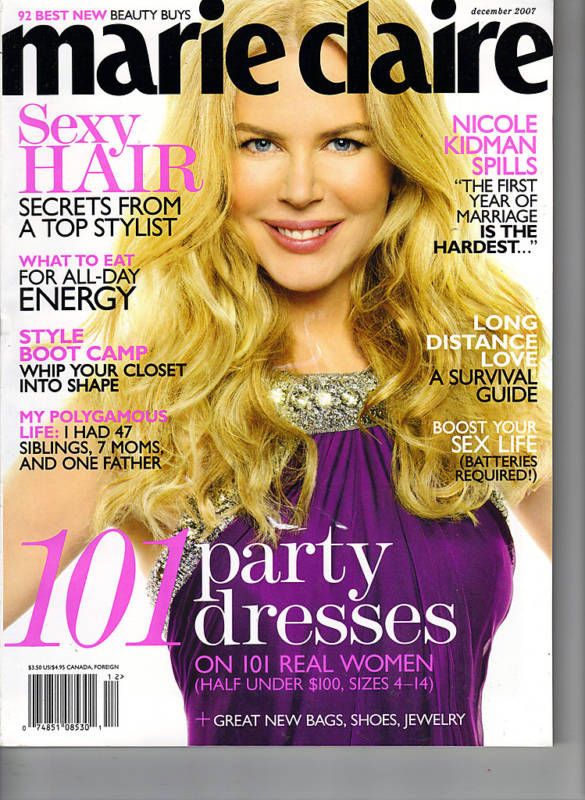 NICOLE KIDMAN Marie Claire Magazine 12/07 ANNA DAVOLIO