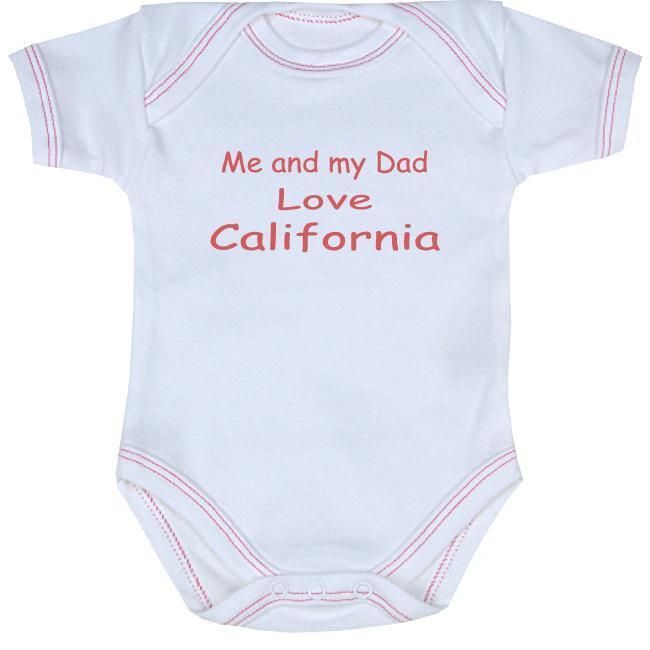 my Dad Love California Bodysuit Onesie Baby Dolls Clothes 0 12months