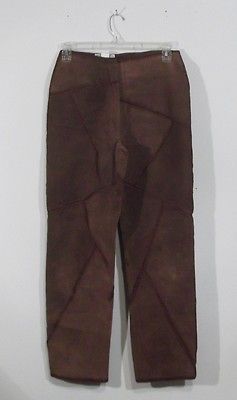 Womens Size 6 Roomy Suede Leather Buckskin Brown Pants