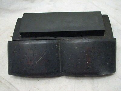 ANTIQUE HAND CARVED WOODEN SHARPENING WHET STONE HOLDER STORAGE CASE