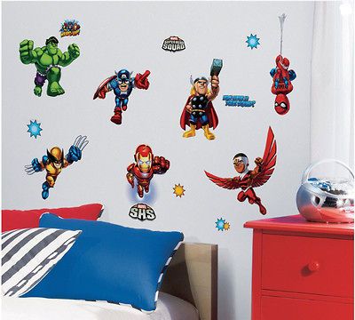29 Super Hero Squad Wall Decals Marvel Room Stickers Boys Bedroom