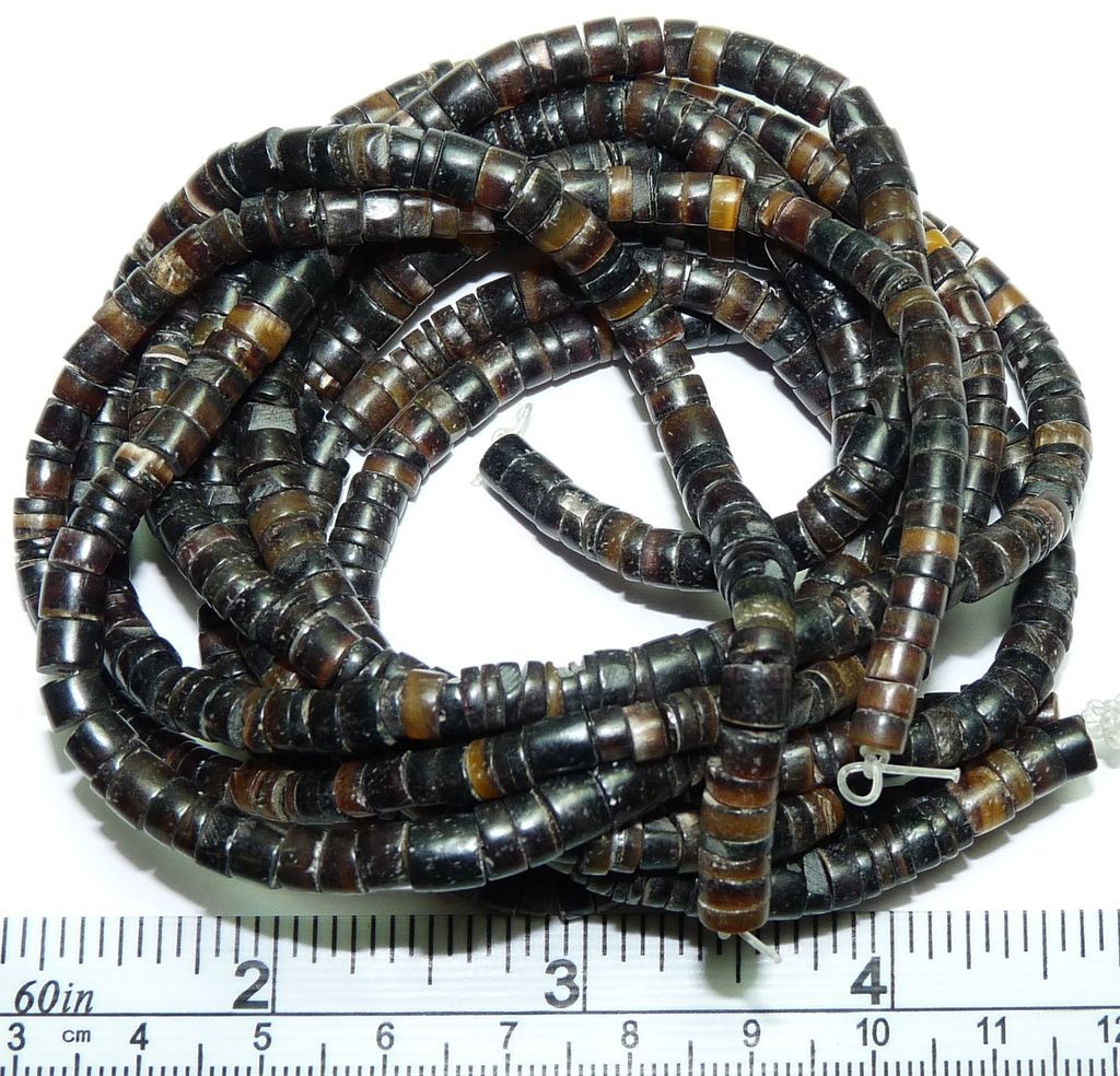 Dark Pen Shell Heishi Beads 3 Strand Lots 2 Sizes Available Free