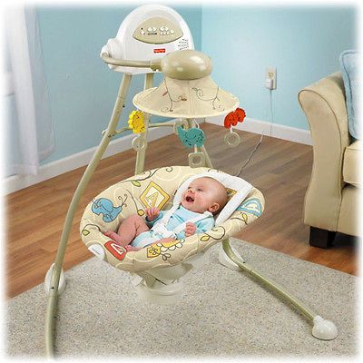 Fisher Price Baby Animal Krackers Open Top Cradle Swing Brand New