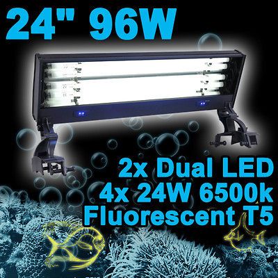 96W 24 T5 Aquarium German Reflector Light Fixture Fluorescent