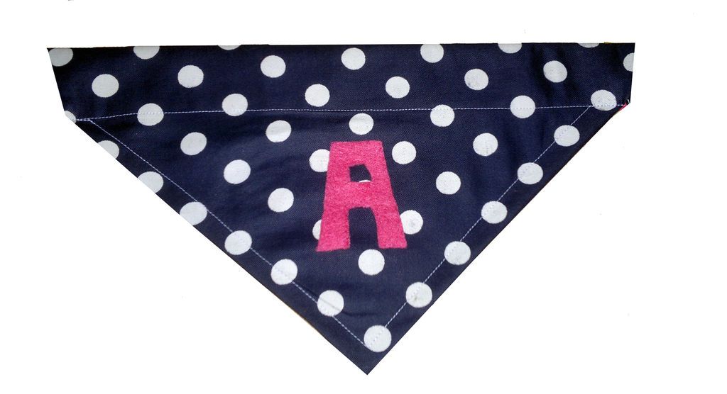 PERSONALISED Blue Pink Dot Dog Name Puppy Clothes Bandana Neckerchief