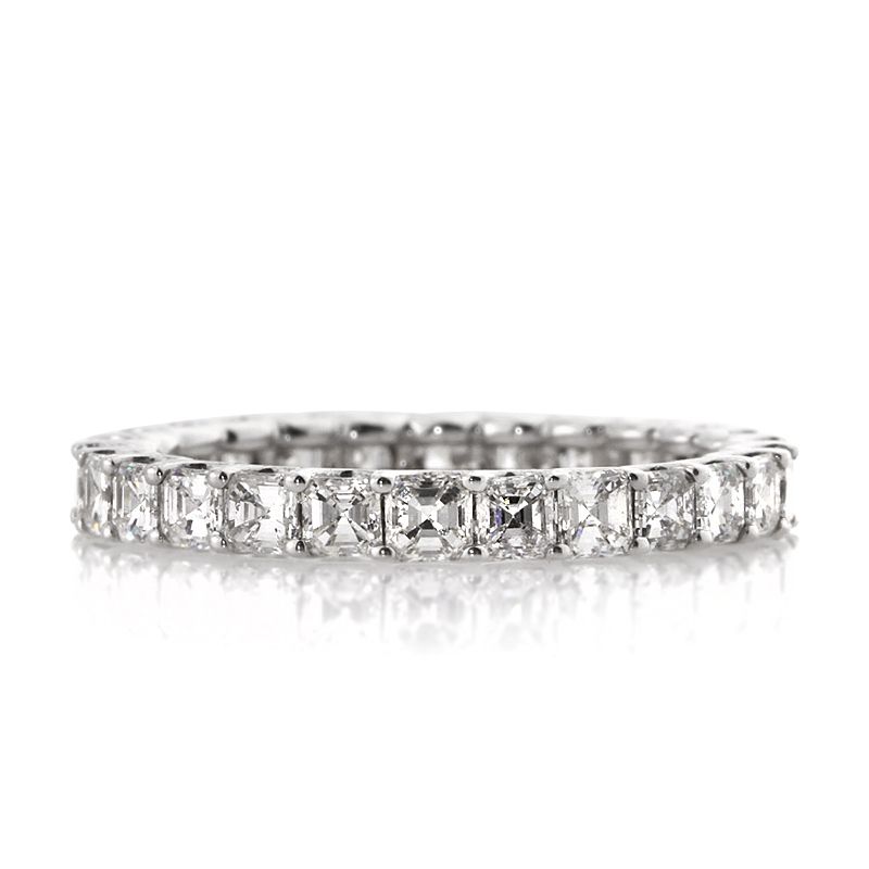 50ct asscher cut 18k white gold diamond eternity band