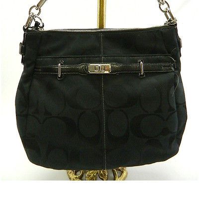 COACH 17834 Auth Chelsea Signature Ashlyn Black Hobo Bag Purse Handbag