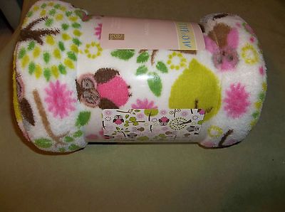 Owl Throw Blanket Fleece 60 x 50 Woodlands Girls