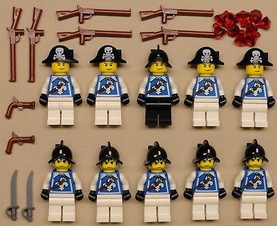 NEW Lego Pirate Minifigs Imperial Armada Soldiers BLUE w/ RIFFLE GUNS