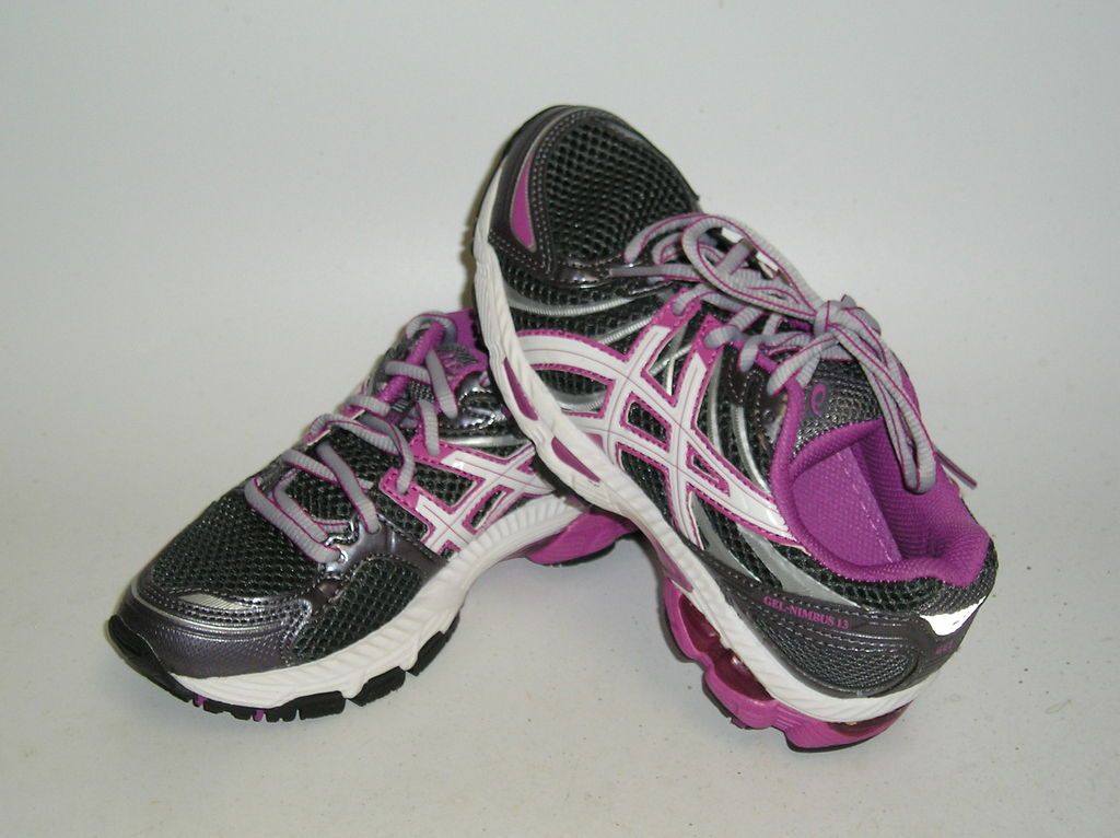 Youth Girls Asics Gel Nimbus 13 GS (black/charcoa l/violet)