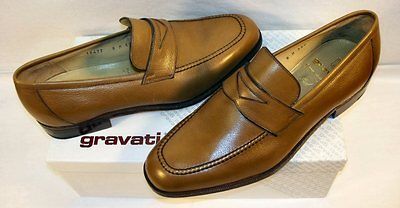 NEW $495 GRAVATI DRESS PENNY MOC MENS SHOE 8D [135]