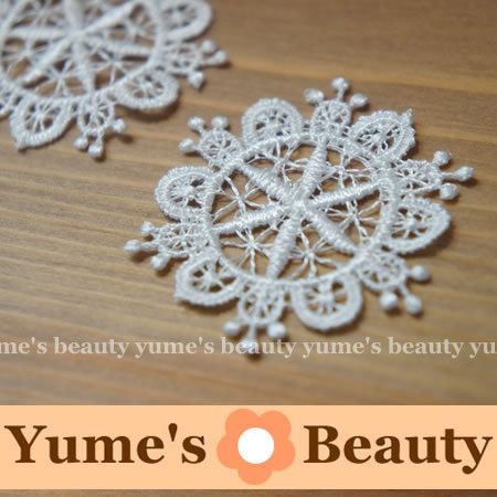 pcs Rayon Lace Applique 45x45mm Snowflake White Delicate Sewing