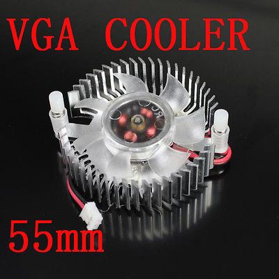 Silver 55mm Fan For Nvidia Geforce & ATI VGA Video Card Cooling