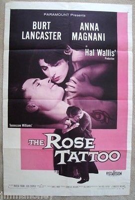 THE ROSE TATTOO Vintage 1955 BURT LANCASTER ANNA MANGANI NOIR One