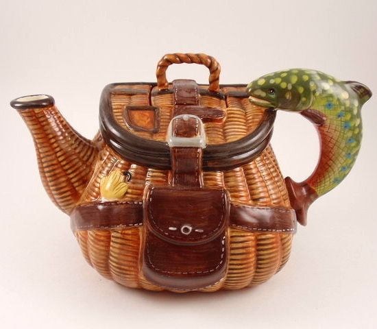 Burton & Burton THE BIG CATCH Crill Box Figural Teapot