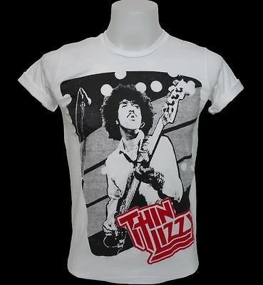 Shirt Tee Top VTG Thin Lizzy Vocal Bass Irish Blue Heavy Rock Band