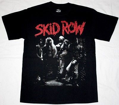 SKIDROW BAND GLAM ROCK METAL CINDERELLA DOKKEN POISON RATT NEW BLACK T