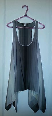 BCBG Max Azria Gray Ombre Hi Lo Silk Tank M Medium