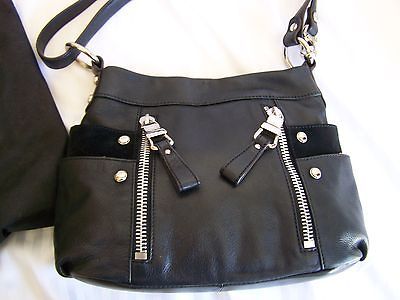 BLACK GLOVE SOFT LEATHER B MAKOWSKY PURSE CONVERTABLE STRAP W/ BAG