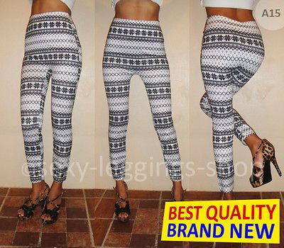 Sexy Leggings Tribal Aztec Snowflake Stripes Art Womens Ladies Tights