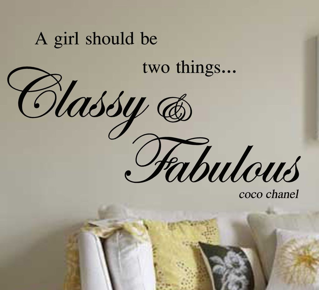 FABULOUS Coco Chanel WALL QUOTE vinyl wall art decal XXXL SIZE N47