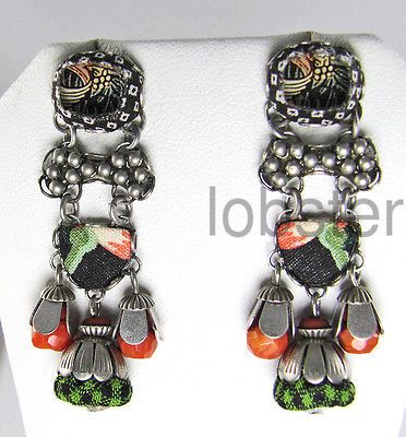 AYALA BAR DISTANT THUNDER SILVER DANGLE CRYSTAL EARRINGS HIP POST NEW