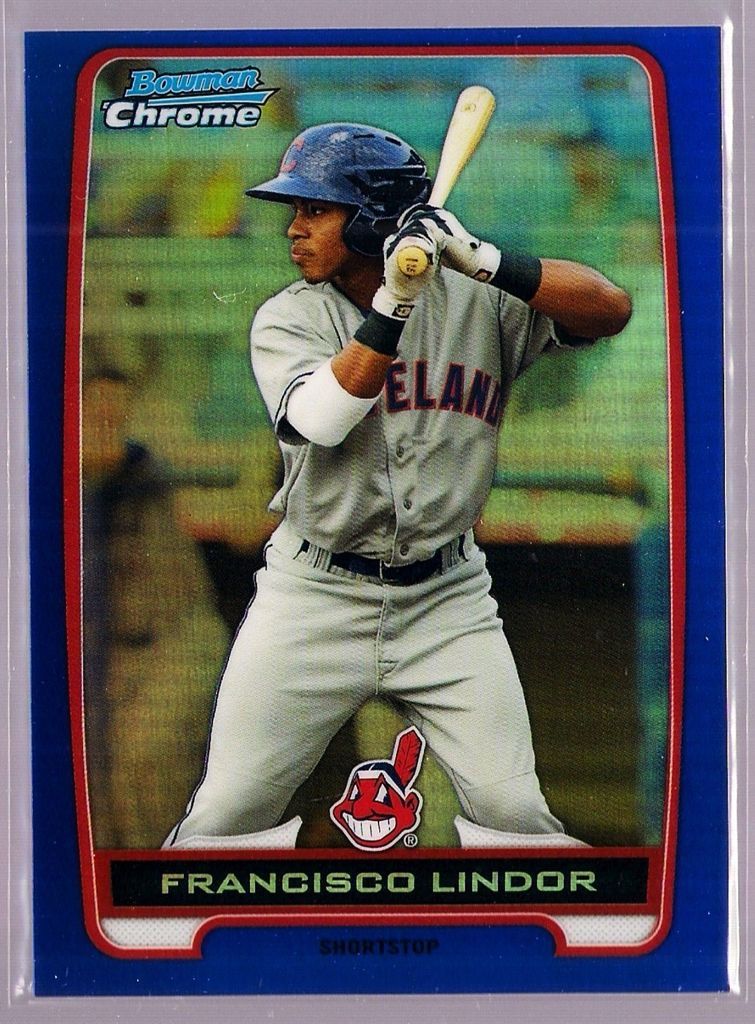 FRANCISCO LINDOR INDIANS 2012 CHROME BLUE REFRACTOR ROOKIE RC #/250 SP