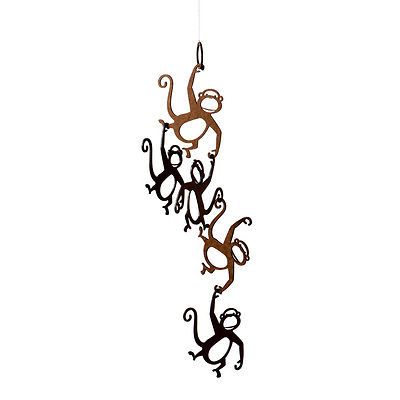 Design Wood Five Little Monkeys Wood Modern Hanging Baby Mobile New