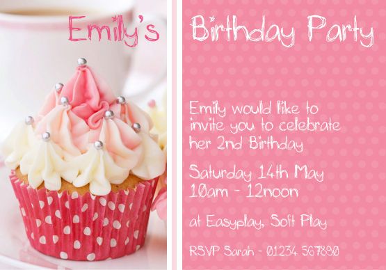 CUPCAKES Personalised party invitations x 12 ANY AGE