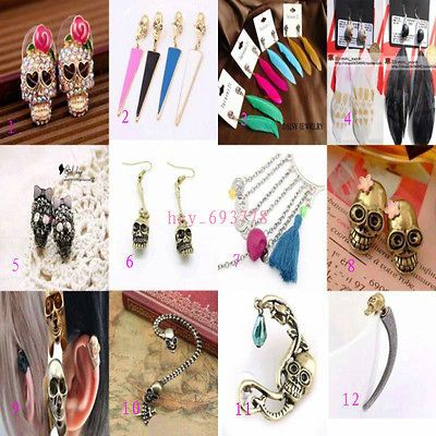 New Wholesale Fashion Jewelry Party Punk Skull Gothic Vampire Sharp