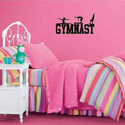 Girls GYMNAST wall sticker/decal beam,bars,leap