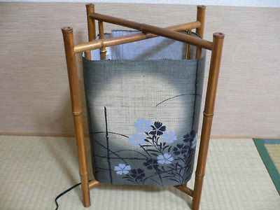 Japan original Floor Lamp ANDON which is handmade by hemp & bamboo
