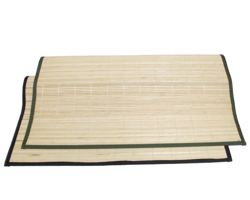 x6 60x72 Natural Bamboo Floor Mat Area Rug Tatami Beige Black