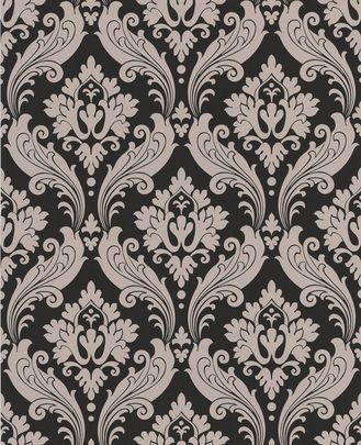 KELLY HOPPEN 30 388 VINTAGE FLOCK WALLPAPER BLACK MAX POSTAGE £5.99