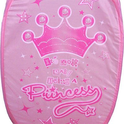 Pink Tiara LAUNDRY HAMPER   Stars Pop Up Closet Storage Toy Basket